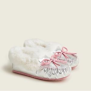 Crewcuts Silver and Pink Slippers Size 13